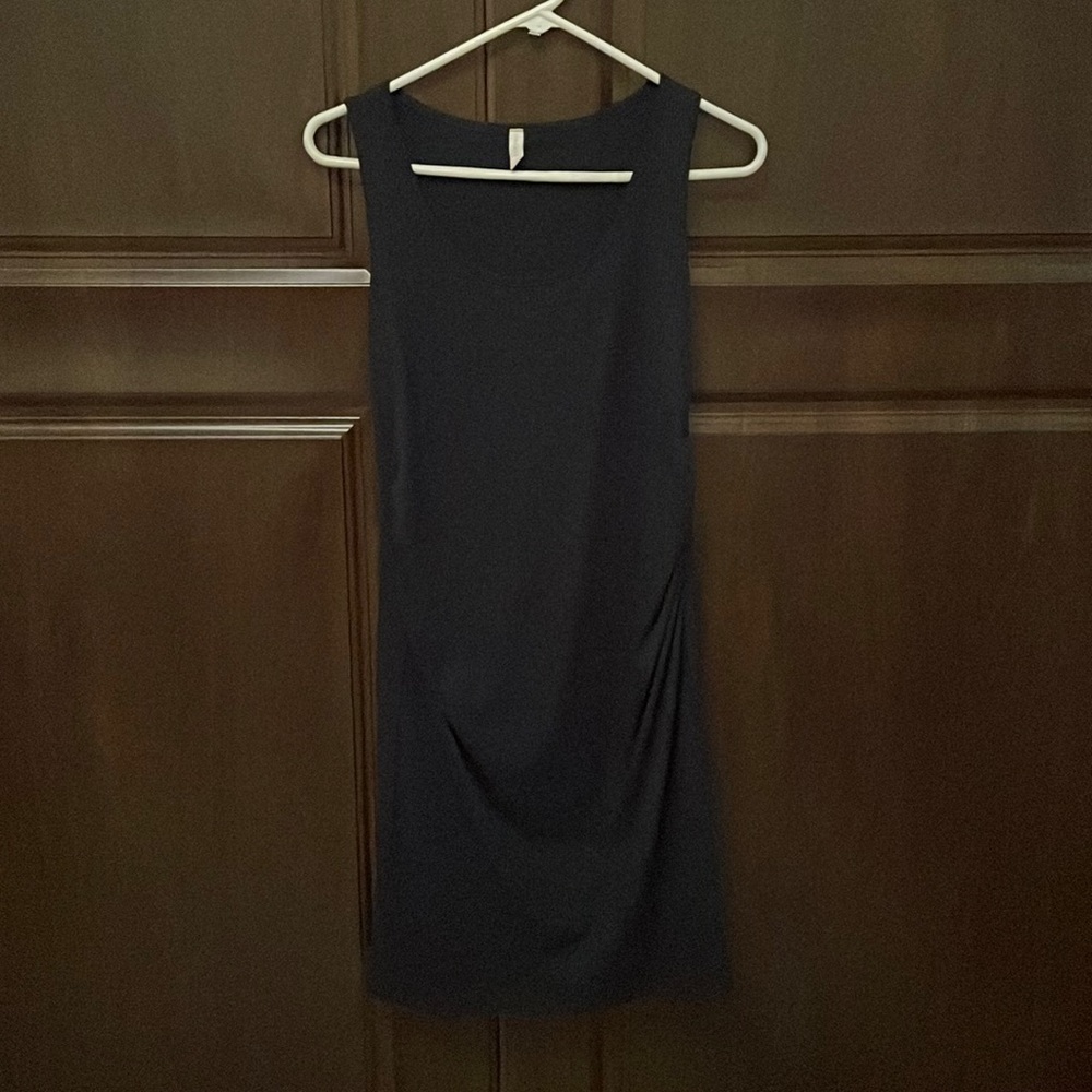 PinkBlush Navy Sleeveless Ribbed Fitted Maternity Dress